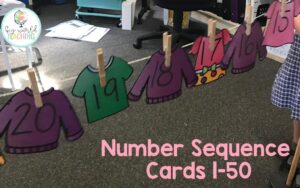 This hands-on activity and worksheet pack combines fine-motor and number sequence practice!
