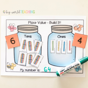 Teaching Place Value to little learners CAN be fun and engaging! In this blog post I share 5 engaging and differentiated activities for teaching 2 digit place value! These activities are hands on and are designed using bundling or popsicle sticks! It is perfect for Kindergarten, Prep, Foundation or Grade 1.  From place value mats, matching games, build it cards and no prep worksheets - this post has it all!
